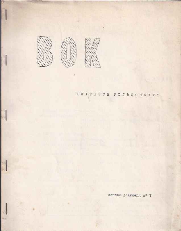 Weverbergh, J. (redactie) & Herwich Leus (bijdragen) - BOK Kritisch Tijdschrift.