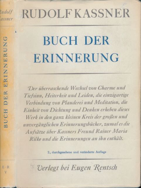 Kassner, Rudolf - Buch der Erinnerung.