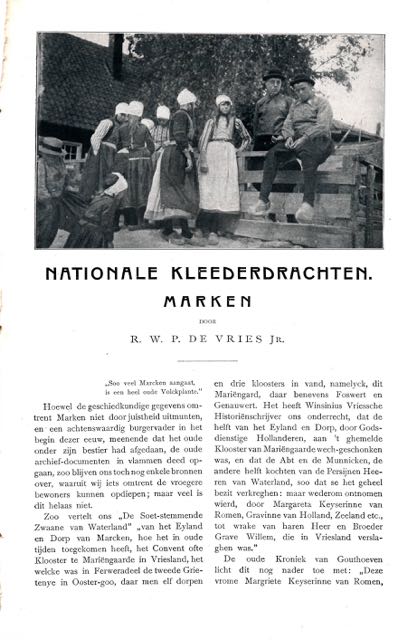 Vries, R.W.P. de - Nationale Kleederdrachten. Marken.