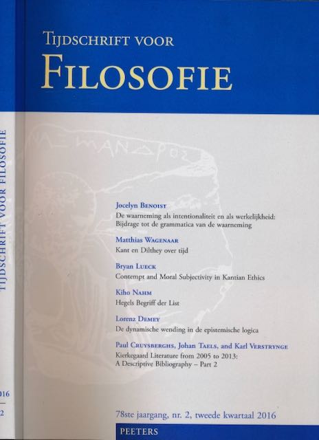 Breeur, Roland (hoofdred.) - Tijdschrift voor Filosofie 2016, nummer 2.