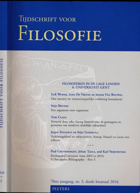 Breeur, Roland (hoofdred.) - Tijdschrift voor Filosofie 2016, nummer 3.