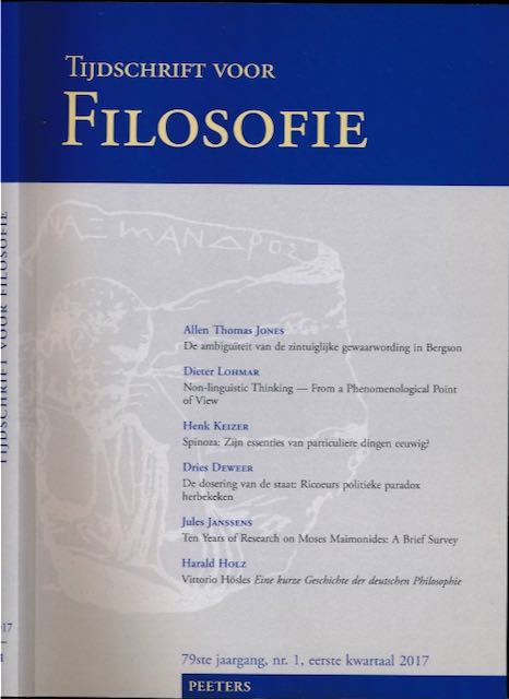 Breeur, Roland (hoofdred.) - Tijdschrift voor Filosofie 2017, nummer 1.