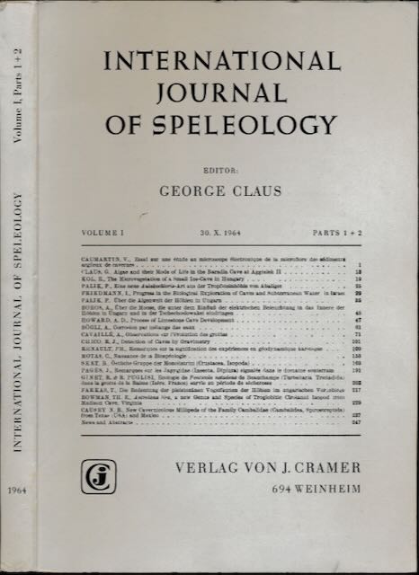 Claus, George (ed.) - International Journal of Speleology Vol I 30.X 1964 parts 1+2.