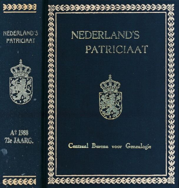  - Nederland's Patriciaat: Genealogien van bekende geslachten. 72e jaargang 1988.