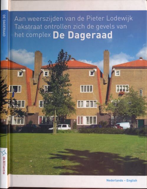 Poelman, Lieneke - Aan weerszijden van de Pieter Lodewijk Takstraat ontrollen zich de gevels van het complex De Dageraad / On either side of Pieter Lodewijk Takstraat the faades of De Dageraard complex unfold.
